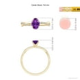 thumbnail image 5 of ANGARA Natural Oval Amethyst Twist Shank Ring with Diamonds in 14K Yellow Gold for Women (Size-7x5mm) | February Birthstone, Birthday, Anniversary, Jewelry Gift for Women | Natural Amethyst Ring, 5 of 10