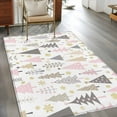 thumbnail image 3 of Pink Grey Christmas Area Rug 4x6 Washable Rug Non Slip Xmas Tree Snowflake Winter Large Area Rug Indoor Floor Carpet for Entryway Bedroom Kitchen Living Room Home Office Dining Room Nursery, 3 of 8