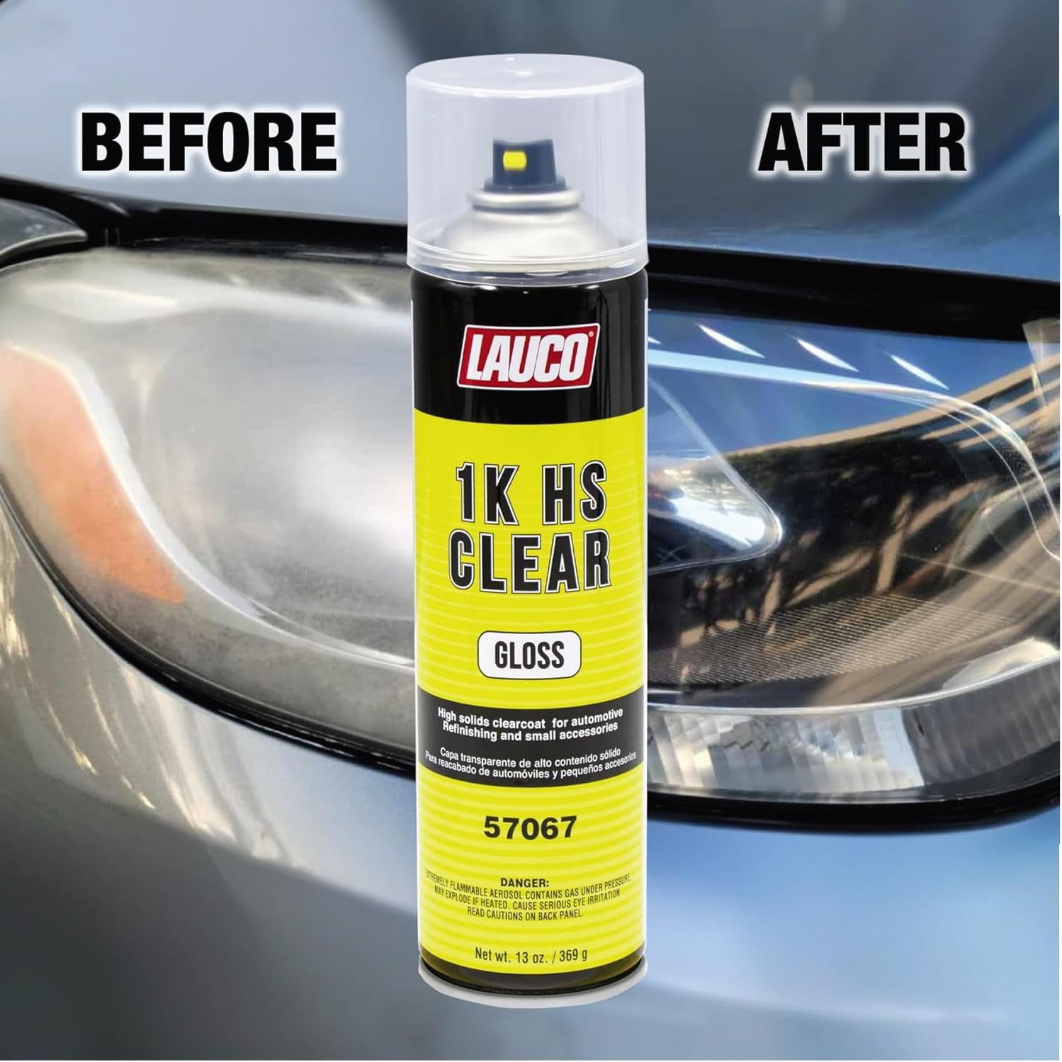 1K HS Gloss Clear 13 oz. Automotive Aerosol Spray Paint Can Acrylic Clear Coat - 57067-12PACK