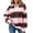 Pink, variant on Womens Striped Oversized Sweatshirt Lightweight Fall Clothes V Neck Sweatshirts Women Long Sleeve Casual Loose Pullover Top Color Block Y2K Outfits Fashion Clothing