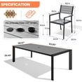 thumbnail image 3 of Crestlive Products 9-Piece Outdoor Dining Table Set for 8,Aluminum Patio Table and Armchairs with Umbrella Hole, Gray, 3 of 13