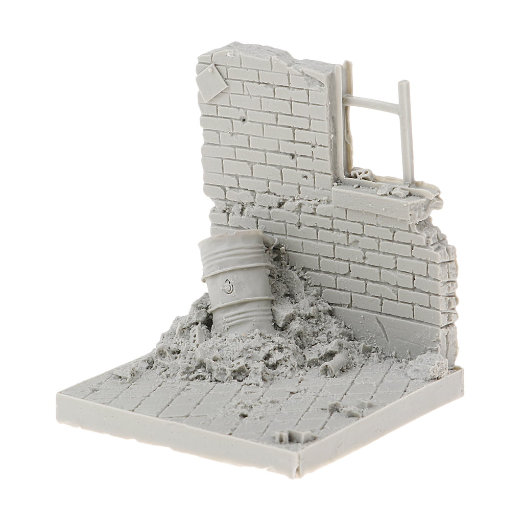 1/35 Unpianted Decorative Battlefield Ruins Wall Model for Military Scene #1 