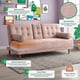 thumbnail image 3 of Sofá Cama Makora Zambroni Con Memory Foam, Color Palo De Rosa, Velvet Respaldo Reclinable De 3 posiciones., 3 of 10