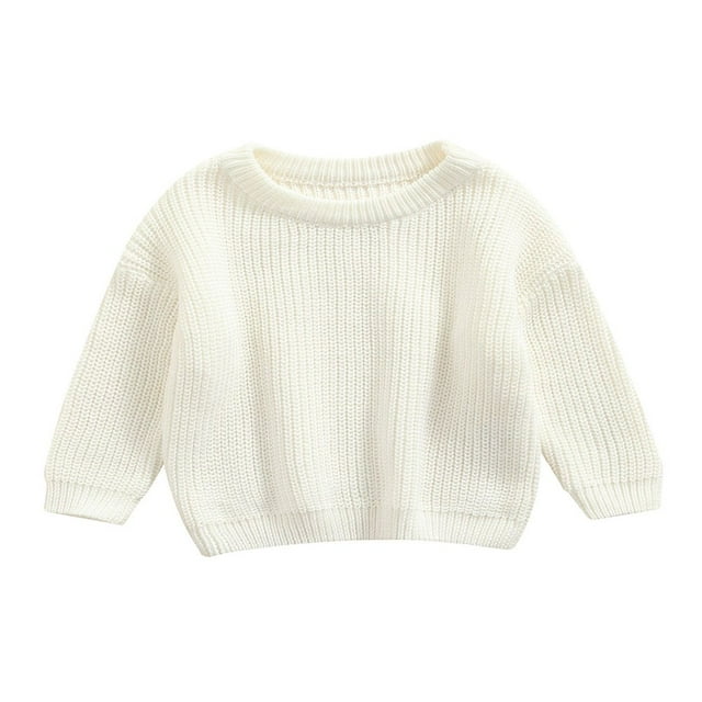 Bébé Filles Garçons Pull Col Rond en Vrac Automne Hiver Pull Chaud Tops Manches Longues Chemisier Pull