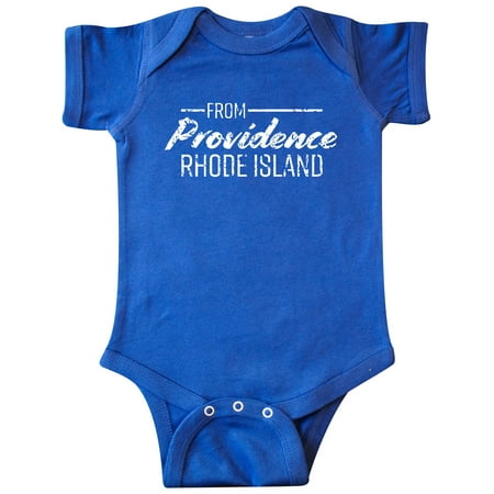 

Inktastic From Providence Rhode Island in White Distressed Text Gift Baby Boy or Baby Girl Bodysuit