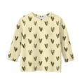 thumbnail image 4 of YOUYEDIAN 3/4 Sleeve Shirts for Girls Size 4-5 Floral Print Tops Crew Neck Tshirt Casual Tees Beige 4-5 Years, 4 of 4
