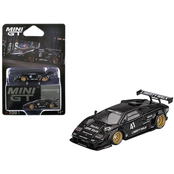 Lamborghini Countach LB-WORKS #41 Black Limited Edition 1/64 Diecast Model Car by Mini GT