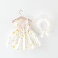 thumbnail image 6 of KYAIGUO Baby Newborn Girls Beach Polka Dot Dresses 2PCS Sleeveless Ruffles Dress Set with Hat Toddler Casual Princess Dresses for 0-4 Years Old, 6 of 11