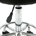thumbnail image 4 of Adjustable Salon Stool with Backrest, PU Leather Sponge Iron Plating Chrome 360°Swivel Stool, Anti-slip Anti-rust Portable Stool for Salon Home Office, 4 of 13