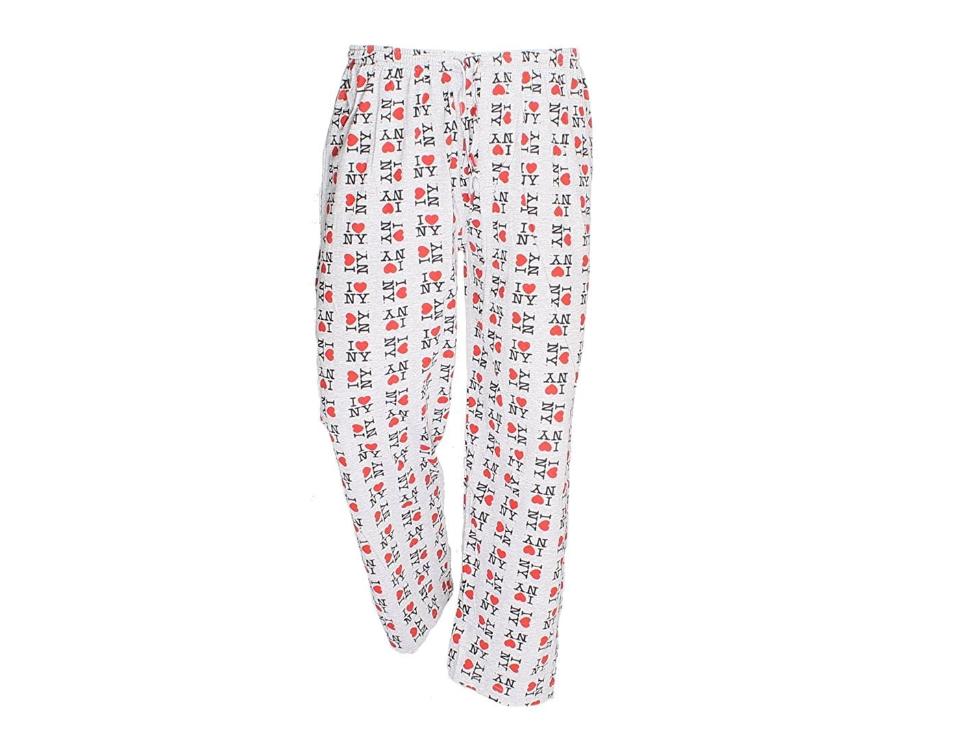 I Love NY New York Lounge Pants Heart Pajama Bottoms Gray Medium