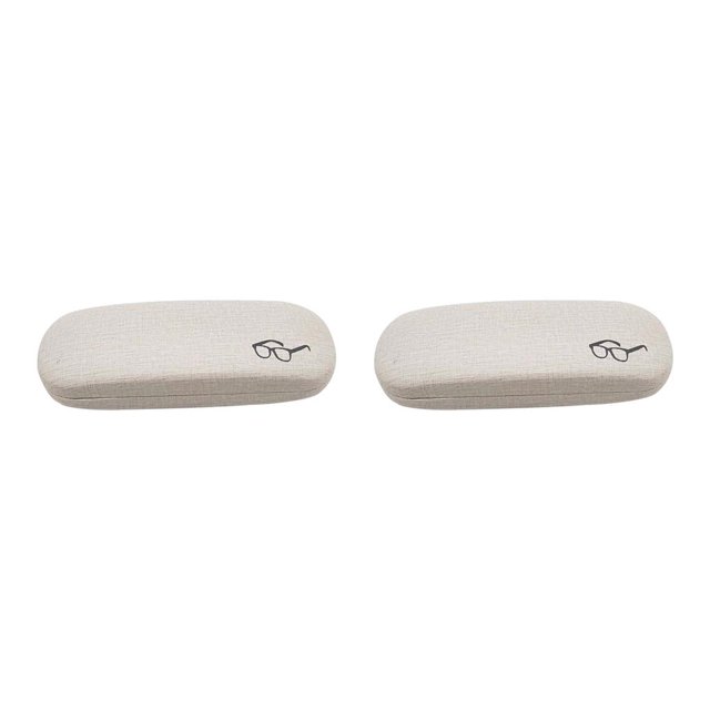 stanreset Étui Portable en Lin Dur pour Lunettes de Soleil Protecteur de Lunettes Boîte de Rangement Blanc 2Ensemble