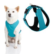Gooby Lite Gear Z Harness - Turquoise, X-Large - Flexible and Shock Absorbing Head-In Harness with Easy-Snap Rotational Buckle and Metal Alloy D-Ring