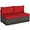 Red, variant on Costway 2PCS Patio Rattan Armless Sofa Sectional Conversation Furniture Set W/Cushion Red