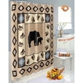 thumbnail image 5 of Fall Vintage Shower Curtain Set ，Waterproof Fabric Shower Curtains Boho Forest Bear Footprint Geometric Pattern Shower Curtains for Bathroom,Bathroom Decor 72"x72", 5 of 7