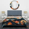 thumbnail image 3 of Designart "Perspectives of Mid Century III" Modern Midcentury Bedding Covert Set - Abstract Midcentury Blue Abstract Bed Set With 1 Sham, 3 of 6