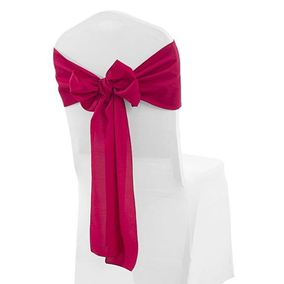 Wedding Linens Inc. (10 pcs) 8" x 108" Polyester Premium(200 GSM) Cotton Chair Sashes for Wedding, Events, Party Décor use - AppleRed