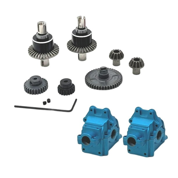 Piezas de mejora de control remoto, piezas de repuesto, engranaje de reducción de 44T, reemplazo de engranaje de Motor de 19T para modificación 144001 Azul Hugo Diferencial de coche RC