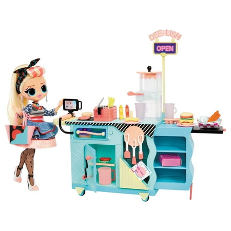 L.O.L. Surprise O.M.G. To-Go Diner Playset with 45+ Surprises Including Color Change Features and Exclusive Fashion Doll, Miss Sundae – Great Gift for Kids Ages 4+