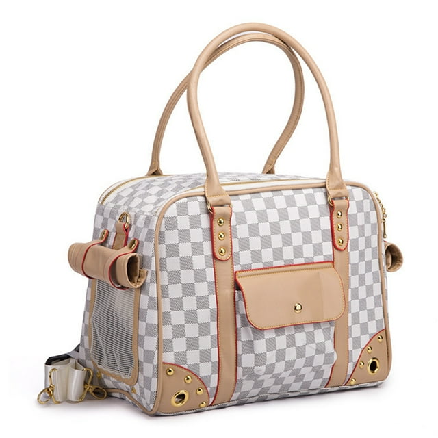 Ruiboury Cat Carrier Handbag Fashionable Appearance And Breathable Mesh For Pet S Comfort. Strong white