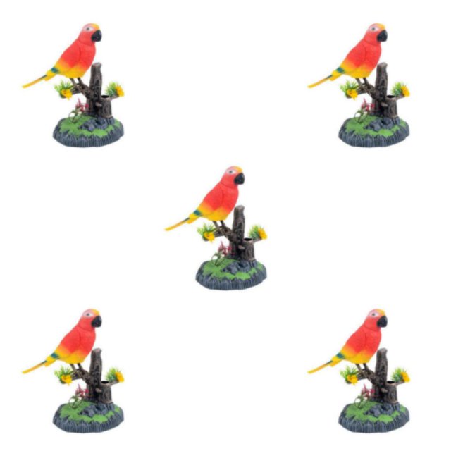 Bearachild Figuras de loros eléctricos Portalápices Adorno de escritorio Juguetes de inducción repetidos Control de voz Regalo Niños Adultos Type2 NO2