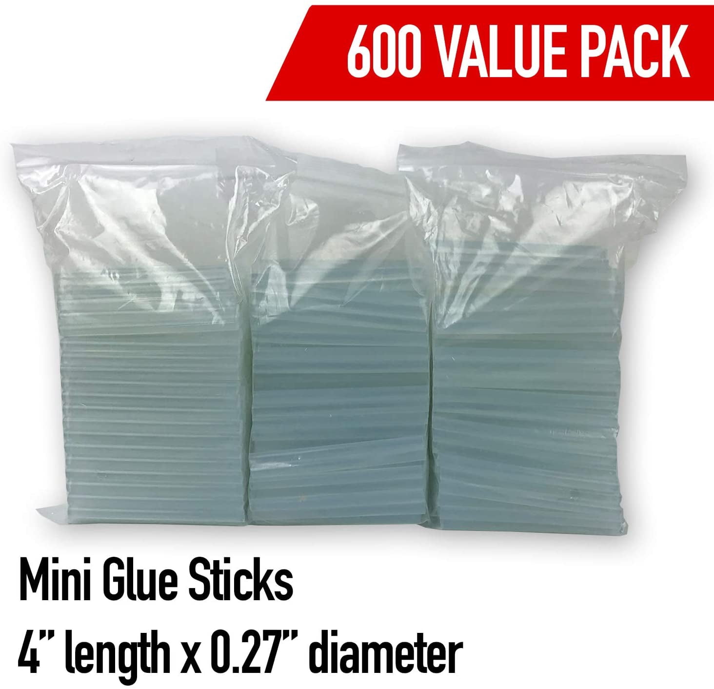Artellius Pack of 600 Mini Hot Glue Gun Sticks Bulk, 4" x 0.27", Compatible with Most Glue Guns