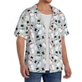 thumbnail image 2 of Naloa Colorful Hat Snowman Men's Loose Fit Cuban Collar Short-Sleeve Shirt, Hawaiian Shirts, Mens Shirts Casual for Everyday Wear Outings-Large, 2 of 5