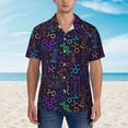 thumbnail image 4 of Balery Chemistry Science Print Men's Hawaiian Shirts Short Sleeve Beach Shirt Relaxed Fit Vacation Button Down Shirts-, 4 of 9