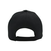Men's Plain Baseball Cap Adjustable Curved Visor Hat - Black