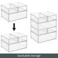 thumbnail image 5 of mDesign Plastic Stackable Bathroom Storage Organizer Drawers, Set of 3, Clear, 5 of 9