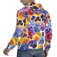 thumbnail image 6 of Lsque The Garden Tricolor Pansy Flower Pattern Casual Men's Hoodie,Hooded Sweatshirt with Kangaroo Pocket,Pullover Hoodie-Small, 6 of 7