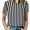 thumbnail image 2 of Oversized Black White Striped T Shirts Vertical Stripes Street Style T-Shirt Short Sleeve Woman Cool Tshirt Beach Design, 2 of 5