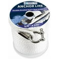 thumbnail image 6 of Anchor Rope Braided Anchor Line(White, 3/8" x 100') Premium Solid Braid MFP Boat Rope with Stainless Steel Thimble & Shackle, Quality Marine Line, Boat Accessories, 6 of 6