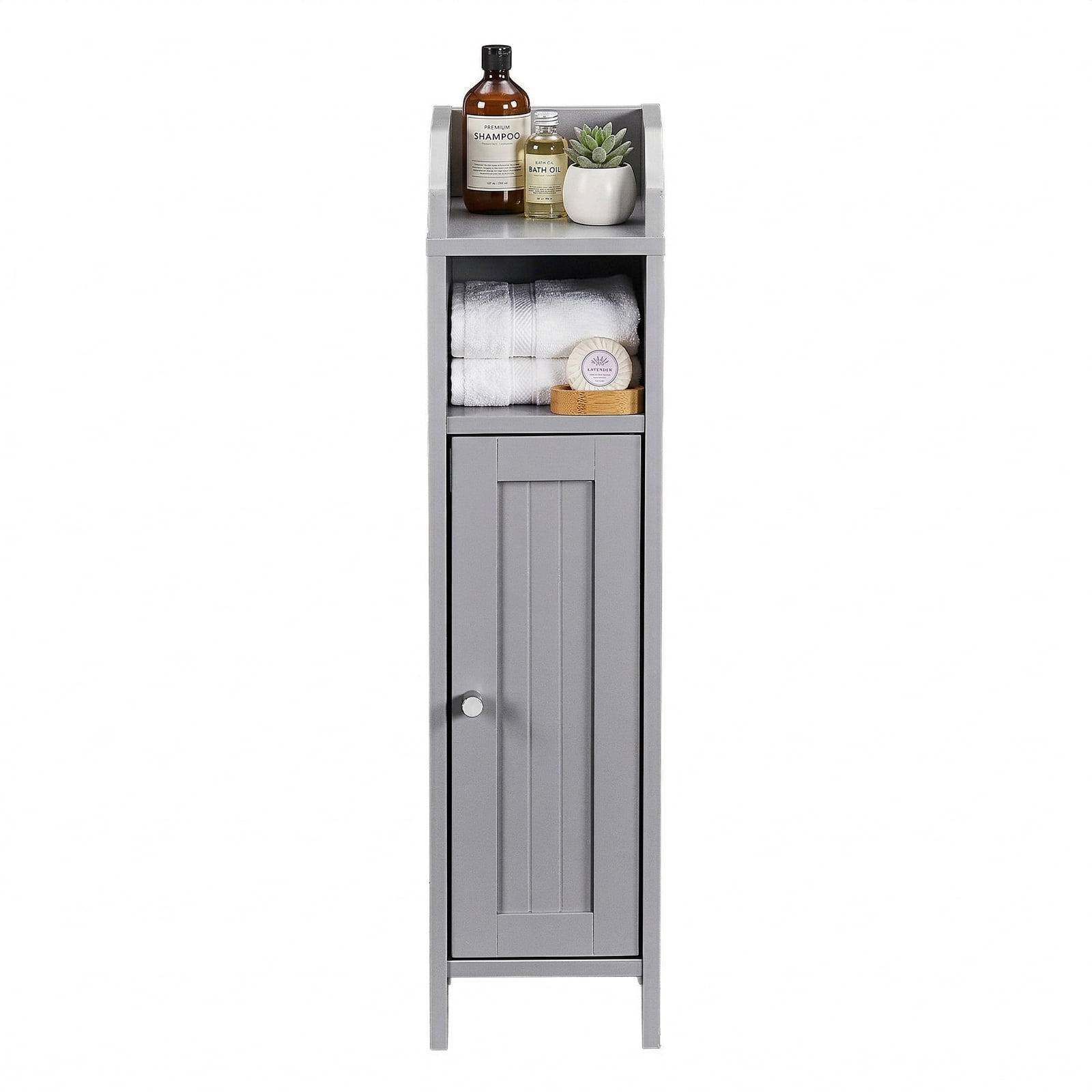 Ktaxon Slim Bathroom Cabinet Storage, Toilet Cabinet with 2 Drawers, beside Toilet Cabinet Saving Space, Gray