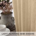 thumbnail image 7 of Bailu Linen Semi Sheer Curtains Tab Top Light Filtering Elegant Curtains & Drapes for Bedroom (Tan, W52 x L63, 2 Panels), 7 of 7