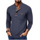 thumbnail image 1 of pstuiky camisetas de manga larga para hombre, Cárdigan informal de color liso para hombre, con botones, bolsillo y mangas largas y cuello redondo salir tops xl, 1 of 7