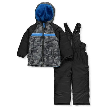 Alpina Tour Ski - Camo Puffer Jacket Coat & Snowpants Ski Bib, 2pc Snowsuit Set (Baby Boys & Toddler Boys)