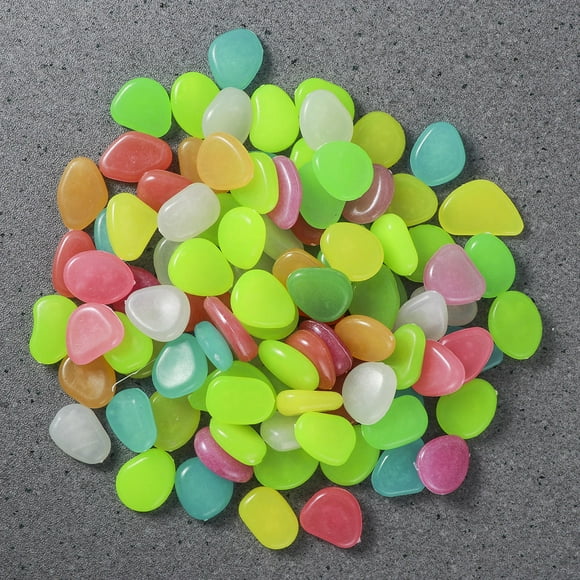 Nestingho 100Pcs Luminous Cobblestones Pebbles Stones for Garden Yard Decorations Assorted Color