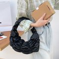 thumbnail image 5 of Bolsos casuales coreanos de media luna para mujer, bolsos y carteras de diseñador de lujo, novedad de 2024, en PU, bordados, fruncidos en los hombros bajo el brazo, 5 of 5