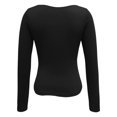 thumbnail image 5 of DHFJKG Long Sleeve T Shirts For Women V Neck Low Cut Crop Tops Fall Slim Fit Basic Tees, 5 of 5