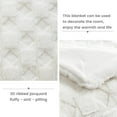 thumbnail image 5 of Faux Fur Throw Blanket for Couch - Soft Checkered Fuzzy Plush Cozy Throw Gift Blankets for Women,Cream White Boho Blanket for Sofa Bedroom Living Room.50 * 60 Inches, 5 of 7