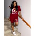 thumbnail image 2 of goowrom Women's Short Sleeve Two-pieces Set, Loose Letter Printing Suit, 2 of 8