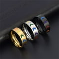 thumbnail image 3 of PAURO Unisex 6mm Stainless Steel Rainbow Flag Pride Ring for Couples Wedding Band Gold Size 12, 3 of 5