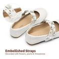 thumbnail image 3 of Dream Pairs Flower Girl Ballet Flats Pearls Bow Ballerina Mary Jane Dress Shoes SDFL2315K, 3 of 5