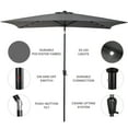 thumbnail image 7 of Sun-Ray 6.6x10 FT Solar LED Rectangular Patio Umbrella with Push-Button Tilt and Hand Crank Canopy Lift, Table Umbrella with Solution Dyed Navy Fabric for Porch, Deck, Garden, and Swimming Pool, Grey, 7 of 7