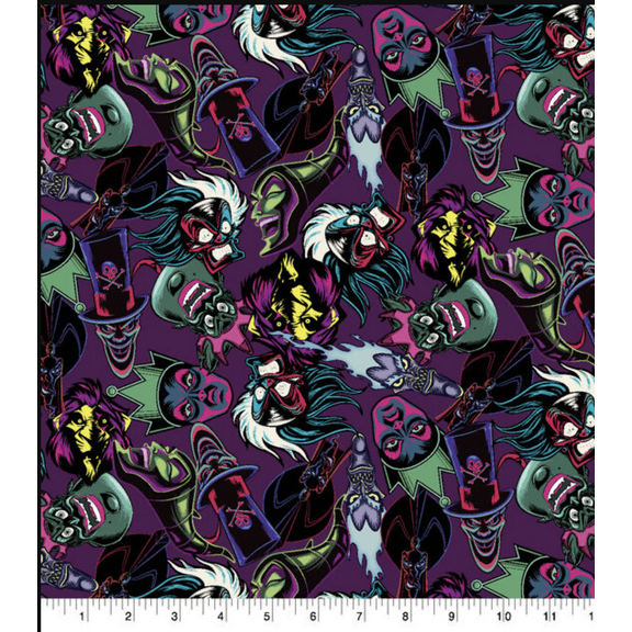 Springs Creative Disney Villains Packed Cotton Fabric by the yard