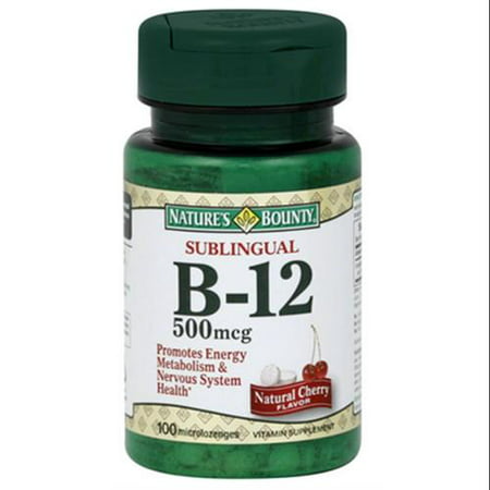 Nature's Bounty vitamine B-12 500 mcg Microlozenges 100 ea (Paquet de 3)