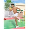thumbnail image 5 of QPNGRP Men's 7" Athletic Basketball Shorts Workout Gym Quick Dry Shorts Lightweight Mesh Running Shorts White XL, 5 of 7