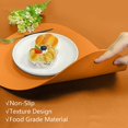 thumbnail image 3 of 4Pcs Leather Placemats , Heat-Resistant Non-Slip Washable Waterproof Coffee Mats,Dual-Sided Teardrop Shaped Mats，for Kitchen Dining Patio Table,Orange, 3 of 7