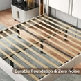 thumbnail image 4 of Honfach Full Bed Frame, Velvet Upholstered Platform Bed Frame, Solid Wood Slats & Heavy Duty Feet Support, No Box Spring Needed, Noise-Free, Easy Assembly, White, 4 of 8