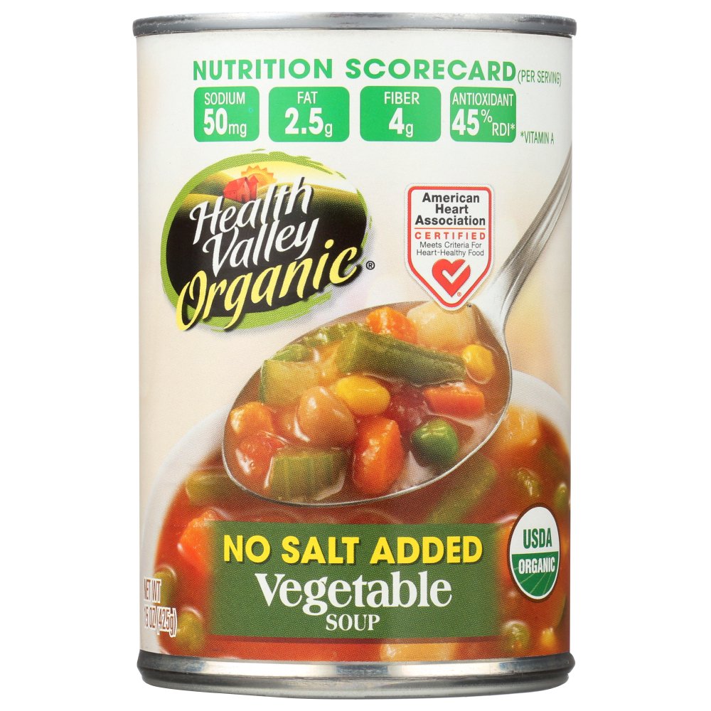 Health Valley Soup, Organic Vegetable No Salt, 14.5 Oz